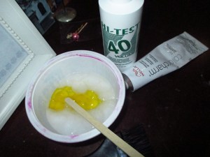 This is what you will need to lighten and tone.  Don't forget gloves!