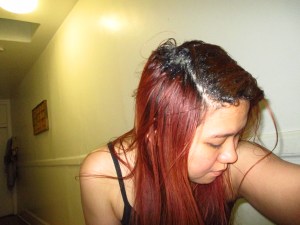 Section out hair and apply to those untimely roots!