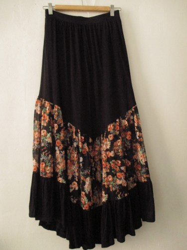 bohemian feel and frills keeps this long skirt from looking too matronly!