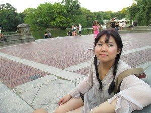 Sorry, my expression here isn't the best, but I wanted to show the plum make-up palette that I sported through most of the trip!