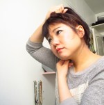 I gather and comb my hair up into a high pony tail.  fasten with an elastic.