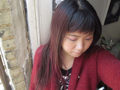 Doesn't my hair look a lot cleaner and better?  It took two minutes with a dusting of dry shampoo.