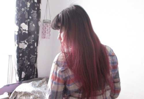 Look at my long strands! After using the rinse and drying, they are still untangled after a night of sleeping on with no products put in! That is usually impossible with my hair.