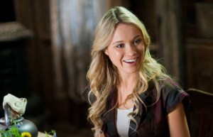 Nice wavy hair like this can be achieved with a curling iron and rollers. Pair it with little to no make up for Katrina's look.